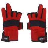 Maxbell Maxbell Outdoor Non Slip 2 Finger Fishing Gloves Hand Protection Waterproof Red