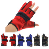 Maxbell Maxbell Outdoor Non Slip 2 Finger Fishing Gloves Hand Protection Waterproof Red