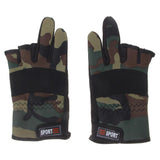 Maxbell Maxbell Outdoor Non Slip 2 Finger Fishing Gloves Hand Protection Waterproof Green