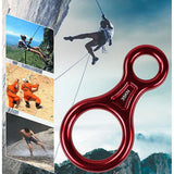 Maxbell Figure 8 Mountaineering Climbing Rappelling Ring Belay Device 35KN Black - Aladdin Shoppers