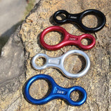 Maxbell Figure 8 Mountaineering Climbing Rappelling Ring Belay Device 35KN Black - Aladdin Shoppers