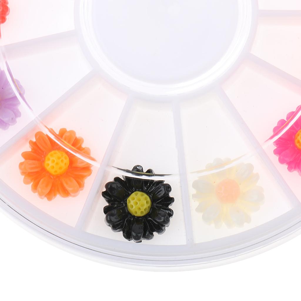Maxbell Maxbell 3D Nail Art DIY Glitter Decoration Stickers Chrysanthemum Shaped