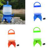 Maxbell Maxbell 5L Outdoor Portable Collapsible Water Dispenser With Tap Beer Container Blue Camping Outing