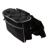 Maxbell Cycling Bike Bicycle Top Frame Pannier Front Tube Double Saddle Bag Black - Aladdin Shoppers