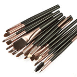 Maxbell Maxbell 15-Color Concealer Palette+20Pcs Eyebrow Lip Liner Makeup Brush Black Coffee