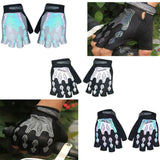 Maxbell Motorcycle Bike Bicycle Riding Cycling Reflective Half Finger Gloves White M - Aladdin Shoppers