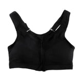 Maxbell Front Zipper No Rims Gym Sports Bra Compression Underwear Yoga Top Black L - Aladdin Shoppers