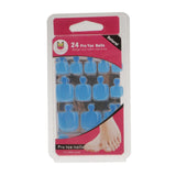 Maxbell 24pcs Pure Toe Nails Full Cover Pedicure False Nail Art Tips with File Blue - Aladdin Shoppers