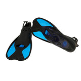 Maxbell Kid Adult Full Foot Short Fins Scuba Diving Swim Training Flippers Blue S - Aladdin Shoppers