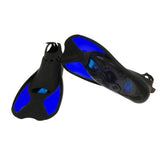 Maxbell Kid Adult Full Foot Short Fins Scuba Diving Swim Training Flippers Blue S - Aladdin Shoppers