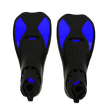 Maxbell Kid Adult Full Foot Short Fins Scuba Diving Swim Training Flippers Blue S - Aladdin Shoppers