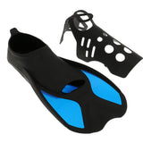 Maxbell Kid Adult Full Foot Short Fins Scuba Diving Swim Training Flippers Blue S - Aladdin Shoppers