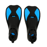 Maxbell Kid Adult Full Foot Short Fins Scuba Diving Swim Training Flippers Blue M - Aladdin Shoppers