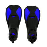 Maxbell Kid Adult Full Foot Short Fins Scuba Diving Swim Training Flippers Blue M - Aladdin Shoppers