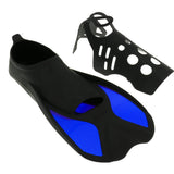 Maxbell Kid Adult Full Foot Short Fins Scuba Diving Swim Training Flippers Blue M - Aladdin Shoppers