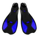 Maxbell Kid Adult Full Foot Short Fins Scuba Diving Swim Training Flippers Blue M - Aladdin Shoppers