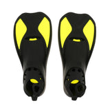 Maxbell Kid Adult Full Foot Short Fins Scuba Diving Swim Training Flipper Yellow XXS - Aladdin Shoppers