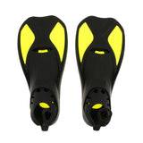 Maxbell Kid Adult Full Foot Short Fins Scuba Diving Swim Training Flippers Yellow XS - Aladdin Shoppers