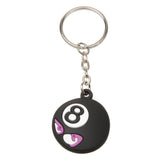 Maxbell Rubber Cute Expression Billiard Ball Design Key Chain Keyring - Black 8 - Aladdin Shoppers