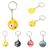 Maxbell Rubber Cute Expression Billiard Ball Design Key Chain Keyring - Black 8 - Aladdin Shoppers