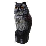 Maxbell 2 Pieces Realistic Owl Decoy With Rotating Head Bird Pigeon Crow Scarer Scarecrow - Aladdin Shoppers