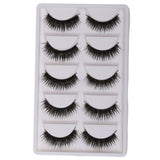 Maxbell 5 Pairs Thick Messy Cross False Eyelashes Makeup Beauty Natural Eye Lashes White Packing