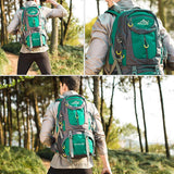 Maxbell 40L Waterproof Outdoor Climbing Backpack Camping Hiking Rucksack Bag Blue - Aladdin Shoppers