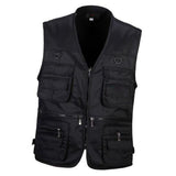 Maxbell Men's Utility Multi Pocket Zip Hunting Fishing Travel Outdoor Vest Black XL - Aladdin Shoppers