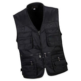 Maxbell Men's Utility Multi Pocket Zip Hunting Fishing Travel Outdoor Vest Black XL - Aladdin Shoppers