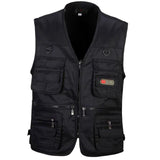 Maxbell Men's Multi Pocket Zip Hunting Fishing Travel Outdoor Vest Black XXXL - Aladdin Shoppers