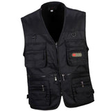 Maxbell Men's Multi Pocket Zip Hunting Fishing Travel Outdoor Vest Black XXXL - Aladdin Shoppers