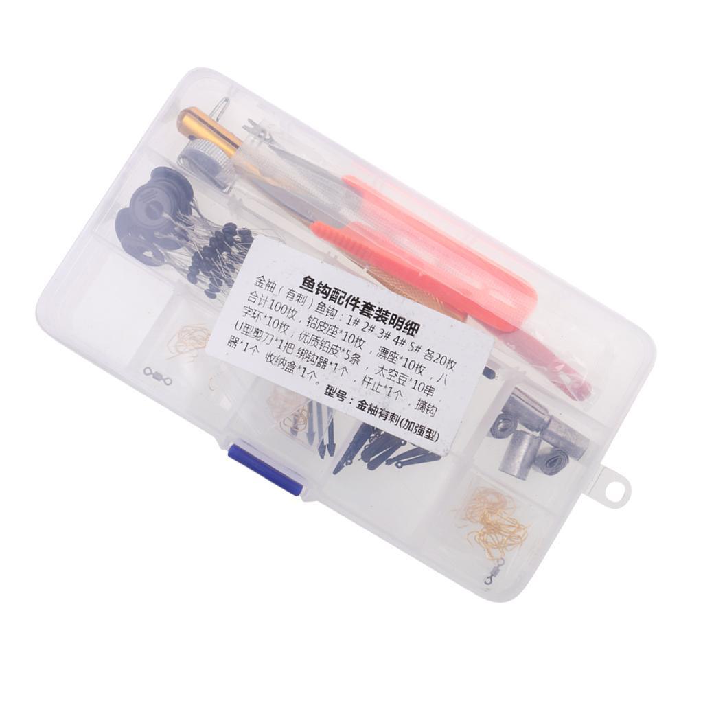 Maxbell Maxbell Carp Fishing Tackle Box Set with Hooks Swivels Hair Rigs B Hardback Edition