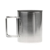 Maxbell 300ml Portable Camping Hiking Stainless Foldable Handle Mug Cup with Cover - Aladdin Shoppers