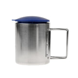 Maxbell 220ml Portable Camping Hiking Stainless Foldable Handle Mug Cup with Cover - Aladdin Shoppers