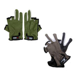 Maxbell Maxbell Adjustable Anti-slip 3 Low Cut Fingers Cycling Fishing Gloves Army Green