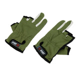 Maxbell Maxbell Adjustable Anti-slip 3 Low Cut Fingers Cycling Fishing Gloves Army Green