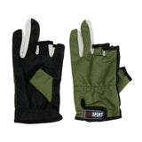Maxbell Maxbell Adjustable Anti-slip 3 Low Cut Fingers Cycling Fishing Gloves Army Green