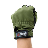 Maxbell Maxbell Adjustable Anti-slip 3 Low Cut Fingers Cycling Fishing Gloves Army Green