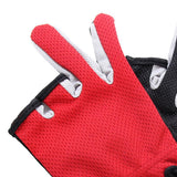 Maxbell Maxbell Adjustable Anti-slip 3 Low Cut Fingers Cycling Fishing Gloves Red