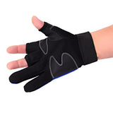 Maxbell 3-Finger Cut Outdoor Windproof Anti-slip Fishing Cycling Gloves Blue - Aladdin Shoppers