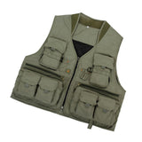 Maxbell Multi Pocket Outdoor Photography Hunting Fishing Vest Jacket L Pea Green - Aladdin Shoppers