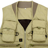 Maxbell Multi Pocket Outdoor Photography Hunting Fishing Vest Jacket L Khaki - Aladdin Shoppers