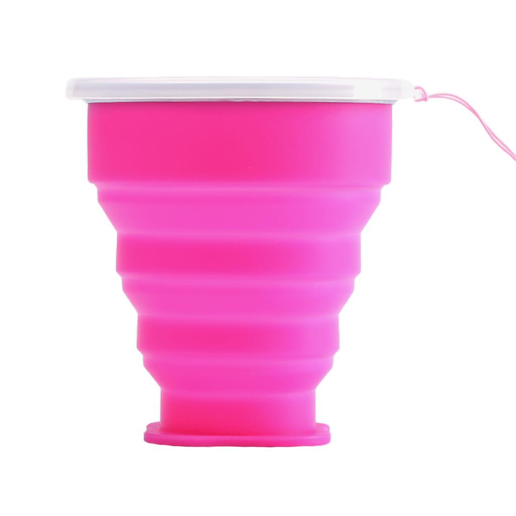 Maxbell Maxbell Silicone Camping Folding Cup Collapsible Trip Outdoor Travel Tool Rose Red