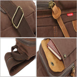 Maxbell Unisex Vintage Canvas Shoulder Chest Sling Satchel Bag Messender Pack Khaki - Aladdin Shoppers