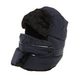 Maxbell Mens Ladies Trapper Plain Russian Winter Warm Hat Cap with Mask Dark Blue - Aladdin Shoppers