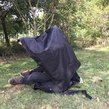 Maxbell Maxbell Multifunction Rain Poncho Outdoor Camping Hiking Climbing Waterproof Apron Black