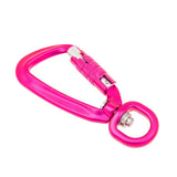Maxbell 500KG Auto Locking Carabiner Rotating Ring Outdoor Keychain Hook Rose Red - Aladdin Shoppers