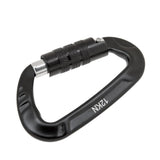 Maxbell 12KN D Shape Carabiner Screw Locking Clip Hook Keychain Camping Black - Aladdin Shoppers