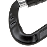 Maxbell 12KN D Shape Carabiner Screw Locking Clip Hook Keychain Camping Black - Aladdin Shoppers