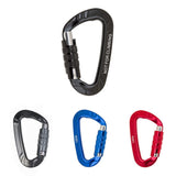 Maxbell 12KN D Shape Carabiner Screw Locking Clip Hook Keychain Camping Black - Aladdin Shoppers